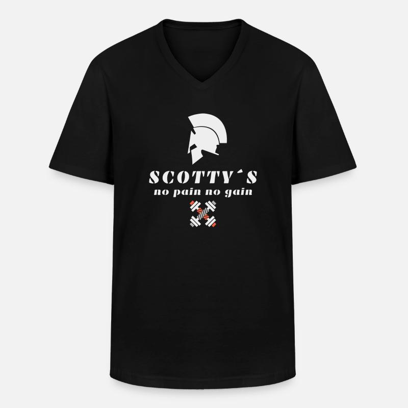 Scotty`s Sport & Mode - Männer-T-Shirt mit V-Ausschnitt - Schwarz