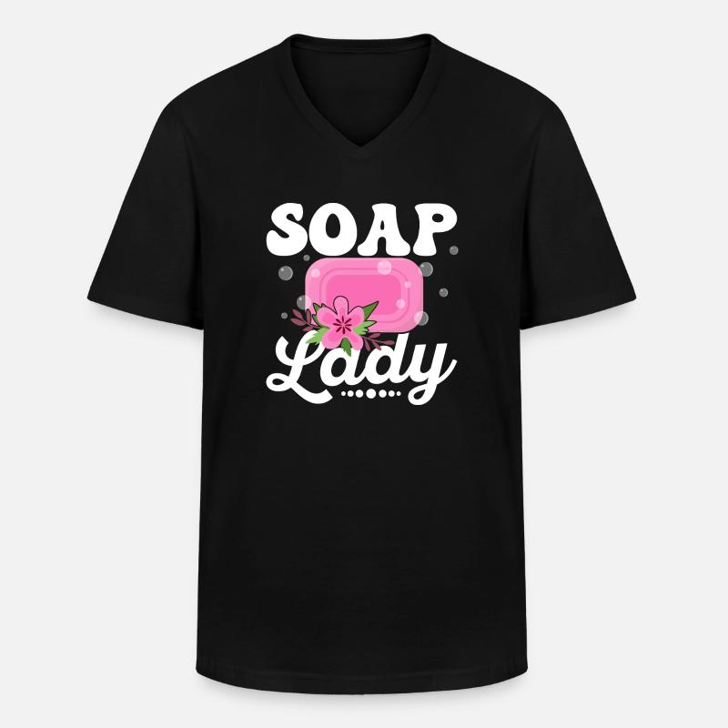 Soap Lady Soapmaking Soapmaker - Men's V-Neck T-Shirt - black