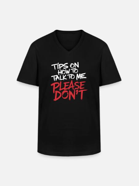 Introverti et sans conversation - T-shirt col V Homme - noir