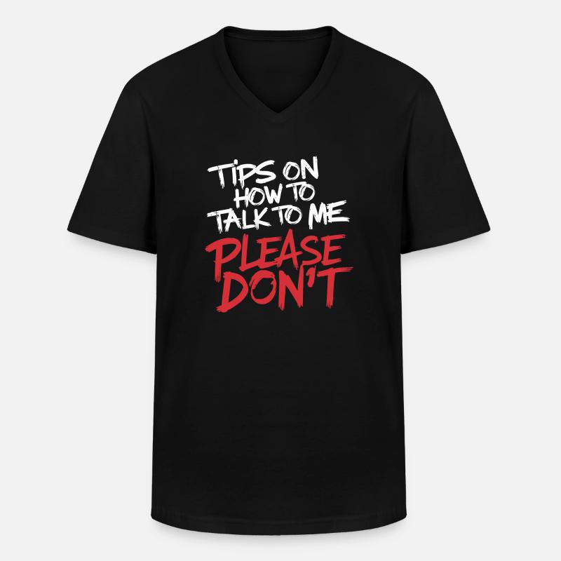 Introverti et sans conversation - T-shirt col V Homme - noir