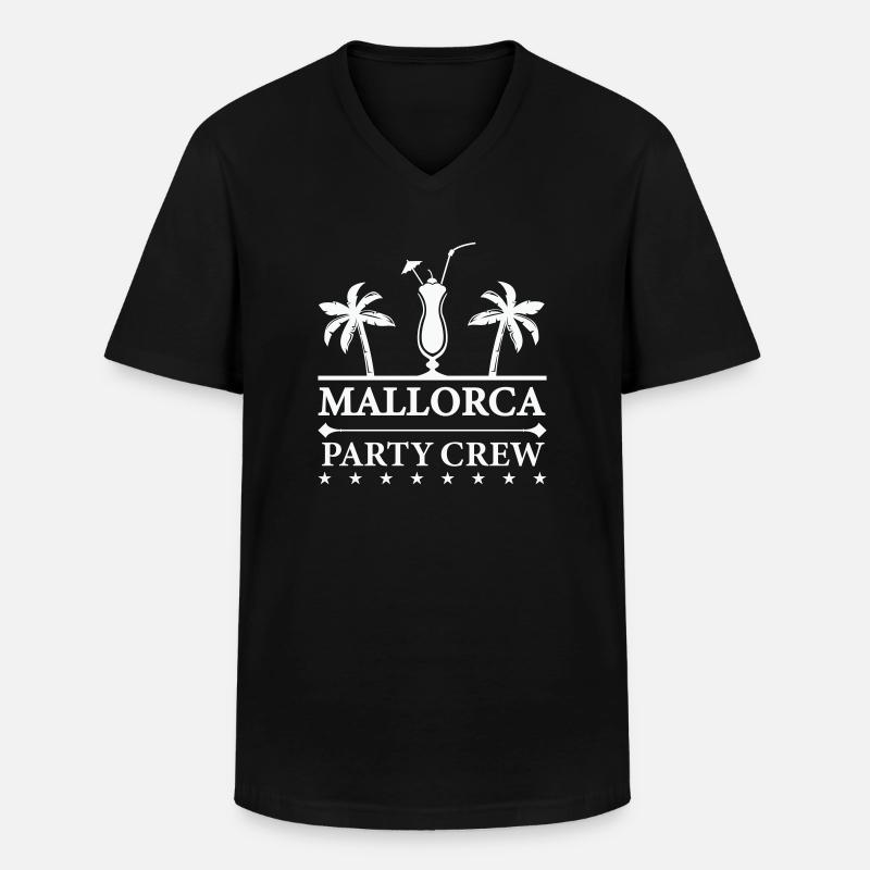 mallorca party crew - Männer-T-Shirt mit V-Ausschnitt - Schwarz