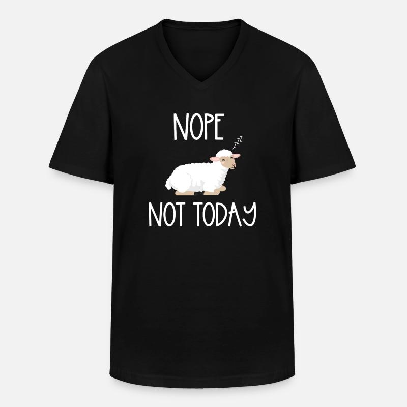 Nope not today sheep - Männer-T-Shirt mit V-Ausschnitt - Schwarz