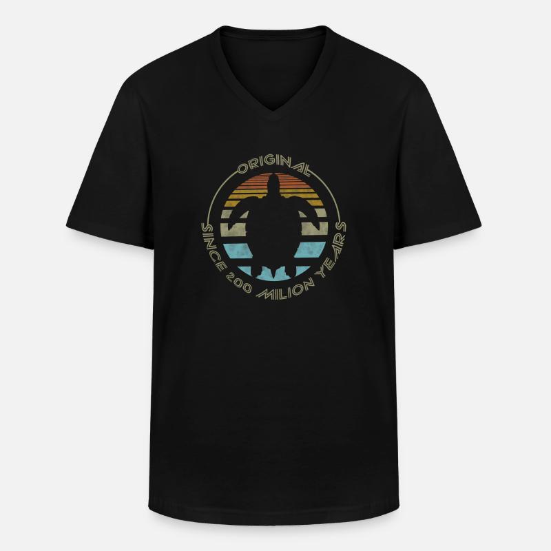schildkröte original - Männer-T-Shirt mit V-Ausschnitt - Schwarz