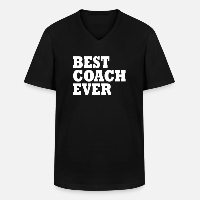 Best coach ever - Männer-T-Shirt mit V-Ausschnitt - Schwarz