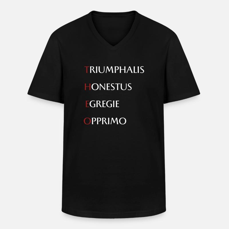 Theo - Männer-T-Shirt mit V-Ausschnitt - Schwarz