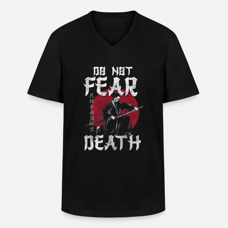 Samurai Schwert Mut Ronin - Männer-T-Shirt mit V-Ausschnitt - Schwarz