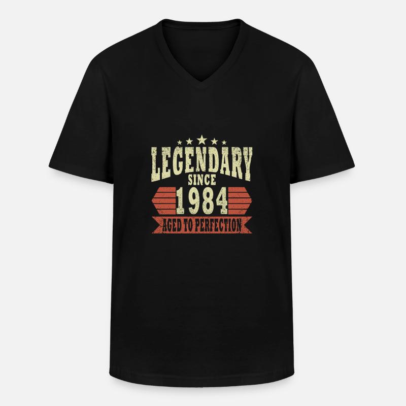 Legenden 1984 - Männer-T-Shirt mit V-Ausschnitt - Schwarz