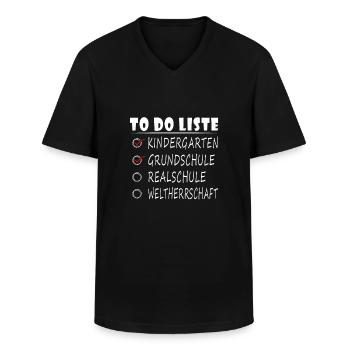 To do Liste - Abschluss Realschule lustig - Männer-T-Shirt mit V-Ausschnitt - Schwarz - Vorne - AI Model Male 178 dark (178cm)