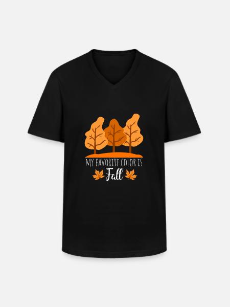 Herbst Spruch - Männer-T-Shirt mit V-Ausschnitt - Schwarz