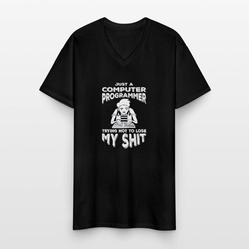 Funny computer scientist saying programmer Men's V-Neck T-Shirt