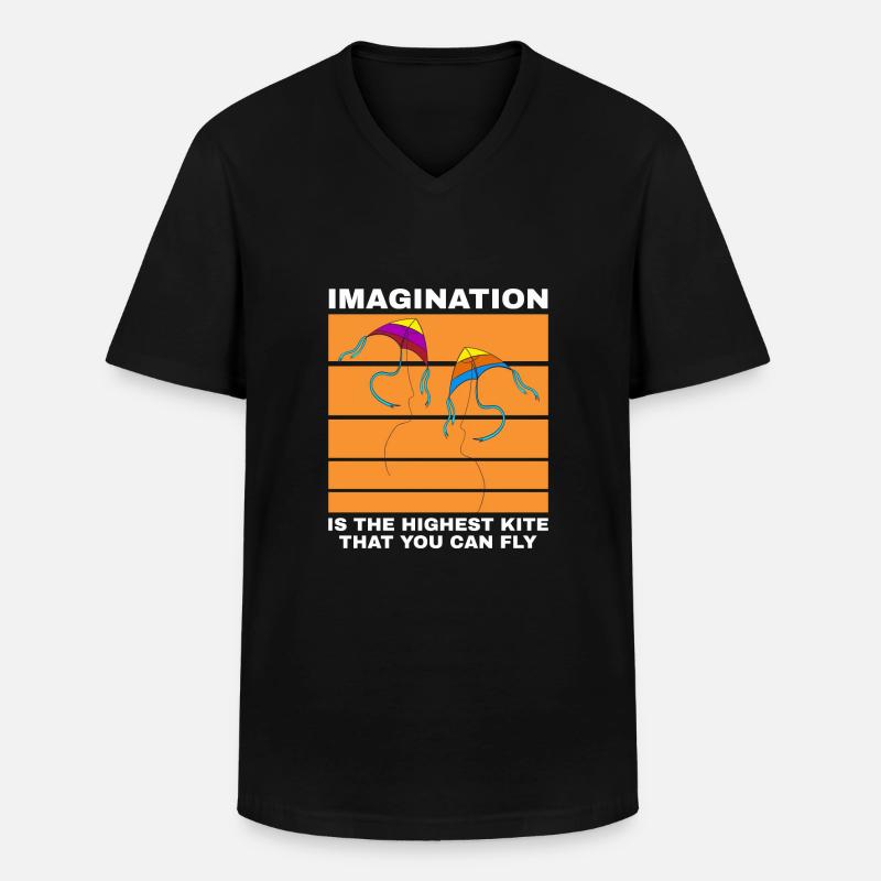 Drachenfliegen Drachensteigen Spruch Geschenk - Männer-T-Shirt mit V-Ausschnitt - Schwarz