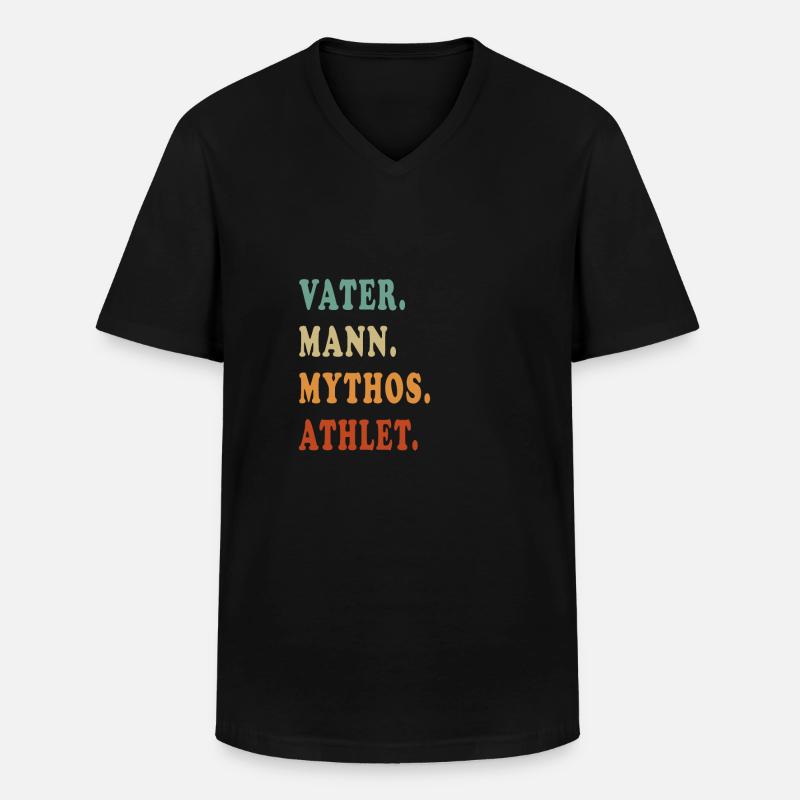 Athlet Vater Mythos - Männer-T-Shirt mit V-Ausschnitt - Schwarz