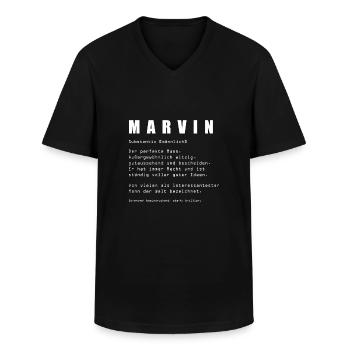 Marvin Name Spruch Geschenk für Herren - Männer-T-Shirt mit V-Ausschnitt - Schwarz - Vorne - AI Model Male 178 dark (178cm)