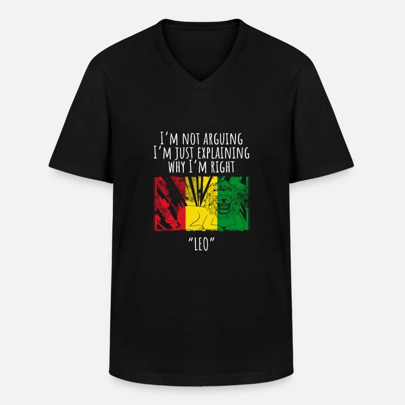 Sternzeichen Löwe - Männer-T-Shirt mit V-Ausschnitt - Schwarz
