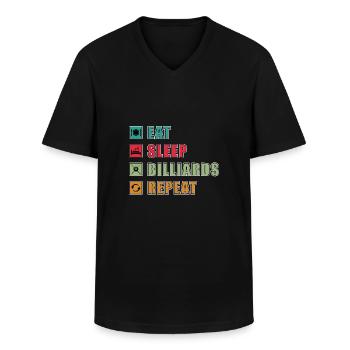 Eat Sleep Billiards Repeat Poolbillard - Männer-T-Shirt mit V-Ausschnitt - Schwarz - Vorne - AI Model Male 178 dark (178cm)