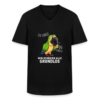 Papageie Sprüche - Männer-T-Shirt mit V-Ausschnitt - Schwarz - Vorne - AI Model Male 178 dark (178cm)