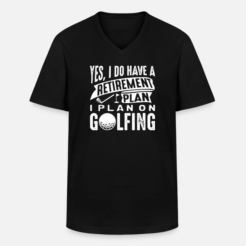Ruhestandsplan Golfen - Männer-T-Shirt mit V-Ausschnitt - Schwarz