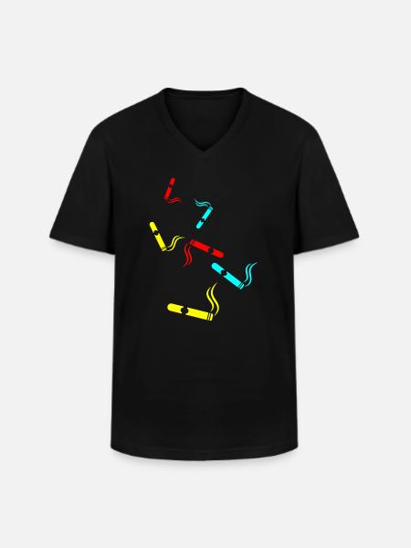 Cigar Symbol - Men's V-Neck T-Shirt - black