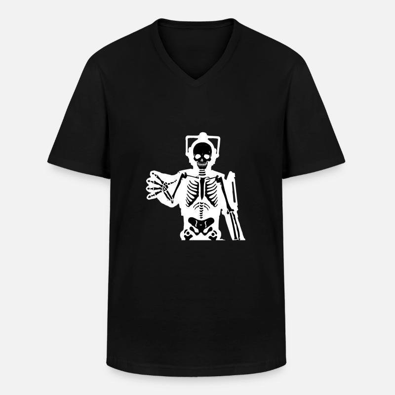 Cybermen xray - Männer-T-Shirt mit V-Ausschnitt - Schwarz