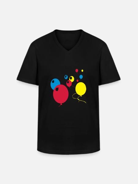 Lüftballons - Männer-T-Shirt mit V-Ausschnitt - Schwarz