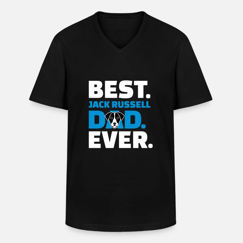 Jack Russell - Männer-T-Shirt mit V-Ausschnitt - Schwarz