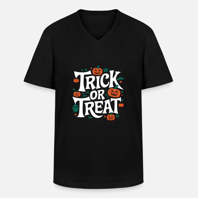 Trick or Treat - Männer-T-Shirt mit V-Ausschnitt - Schwarz