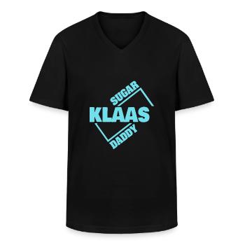Klaas als Sugardaddy - Männer-T-Shirt mit V-Ausschnitt - Schwarz - Vorne - AI Model Male 178 dark (178cm)