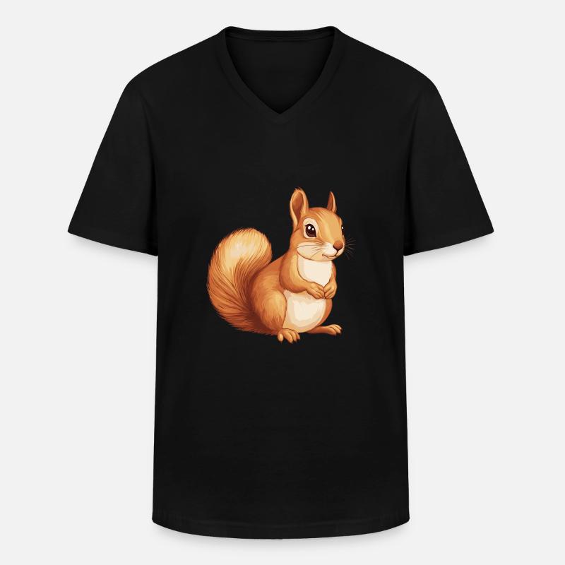 Eichhörnchen - Männer-T-Shirt mit V-Ausschnitt - Schwarz