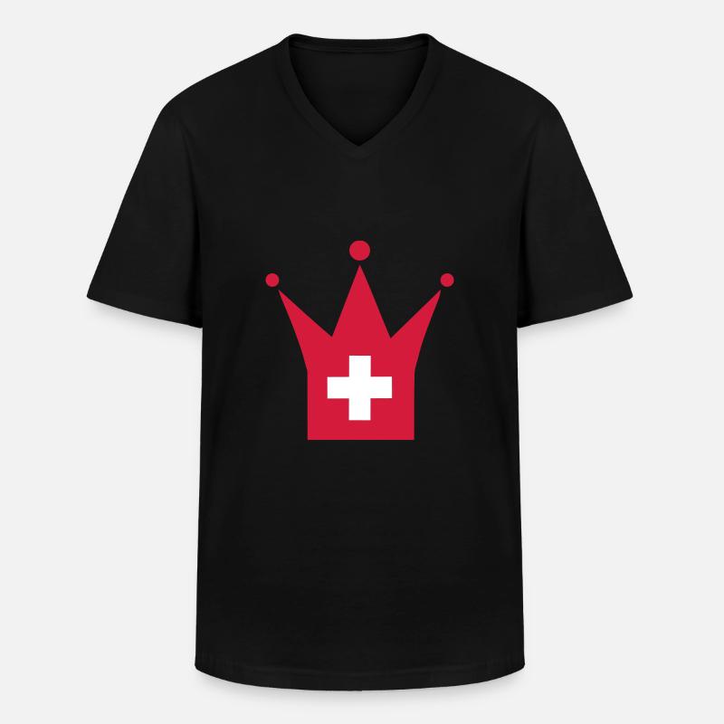 Schweiz - Männer-T-Shirt mit V-Ausschnitt - Schwarz