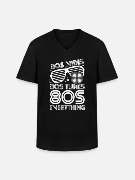 80s Vibes Melodies Everything - Men's V-Neck T-Shirt - black
