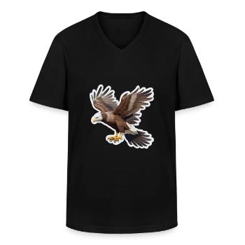 Bald eagle - Men's V-Neck T-Shirt - black - Front - AI Model Male 178 dark (178cm)