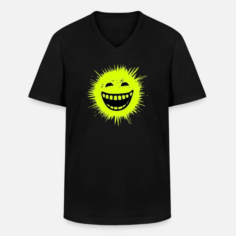 Strahlendes Lächeln - Männer-T-Shirt mit V-Ausschnitt - Schwarz
