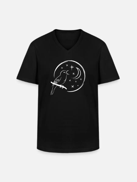 singing nightingale / singing bird - Men's V-Neck T-Shirt - black