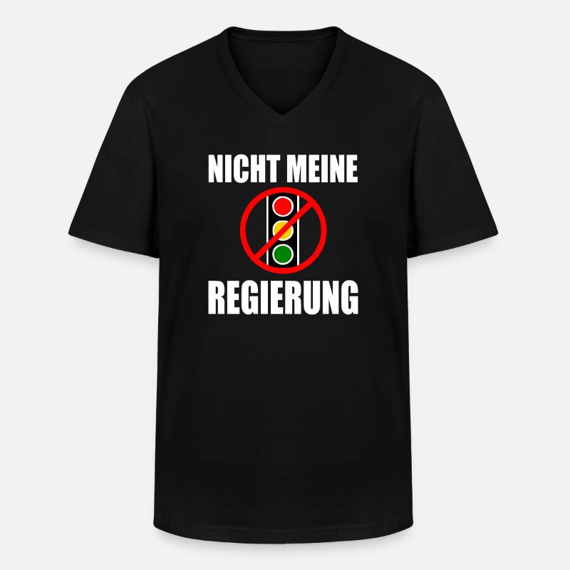 Nicht meine regierung - Männer-T-Shirt mit V-Ausschnitt - Schwarz