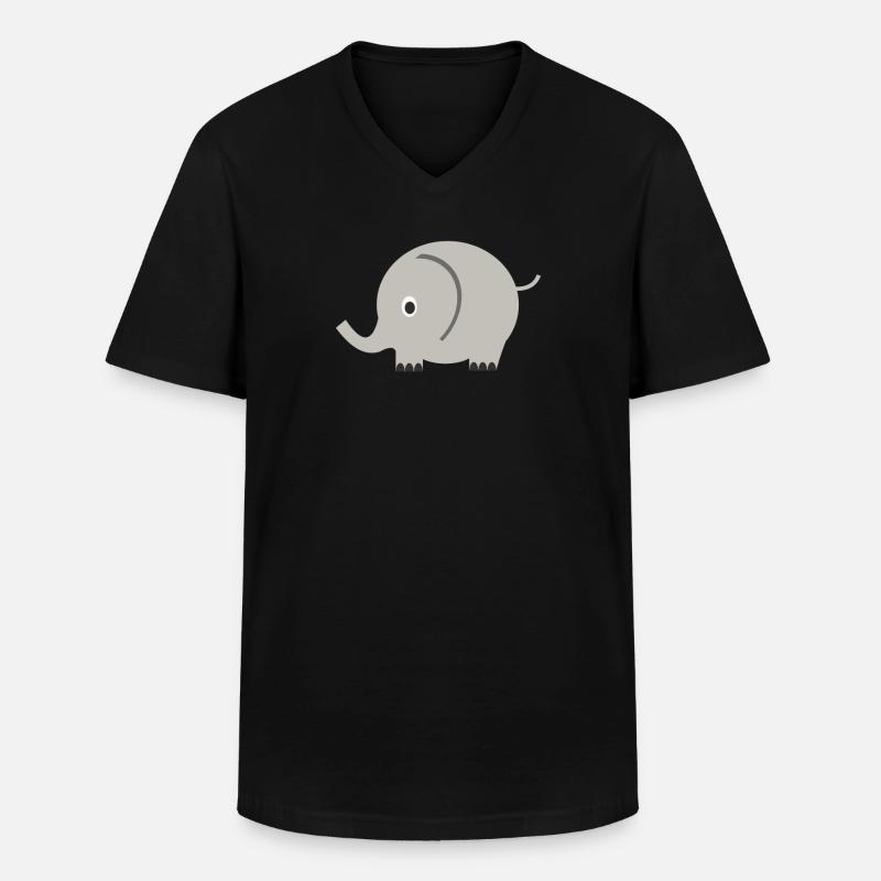 Elefant - Männer-T-Shirt mit V-Ausschnitt - Schwarz