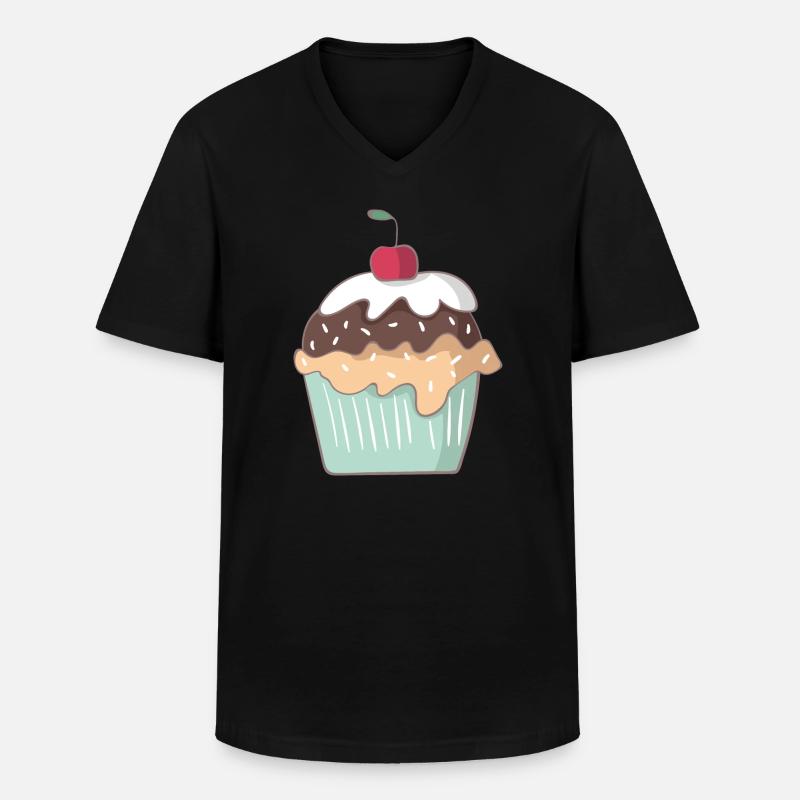 Cupcake - Männer-T-Shirt mit V-Ausschnitt - Schwarz