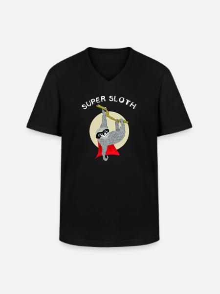 super dovendyr dovenskab nedkøling søvn doven nørd lo - Klassisk herre T-shirt med V-udskæring - sort