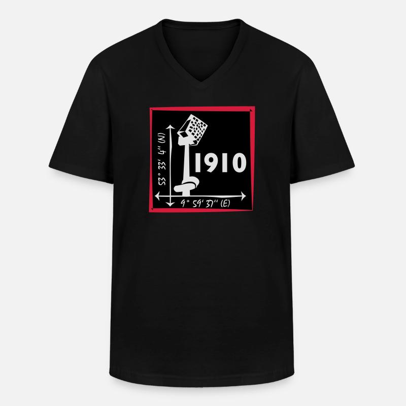 St. Pauli 1910 - Männer-T-Shirt mit V-Ausschnitt - Schwarz