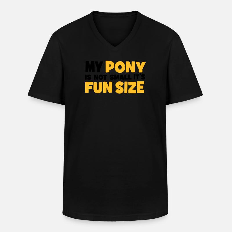 Pony - Männer-T-Shirt mit V-Ausschnitt - Schwarz