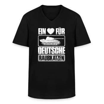 Panzer - Deutsche Raubkatzen - Panzerfahrer - Männer-T-Shirt mit V-Ausschnitt - Schwarz - Vorne - AI Model Male 178 dark (178cm)