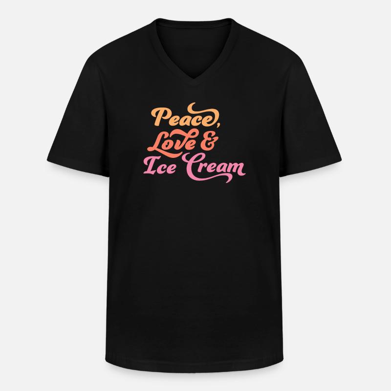 Eis - Männer-T-Shirt mit V-Ausschnitt - Schwarz