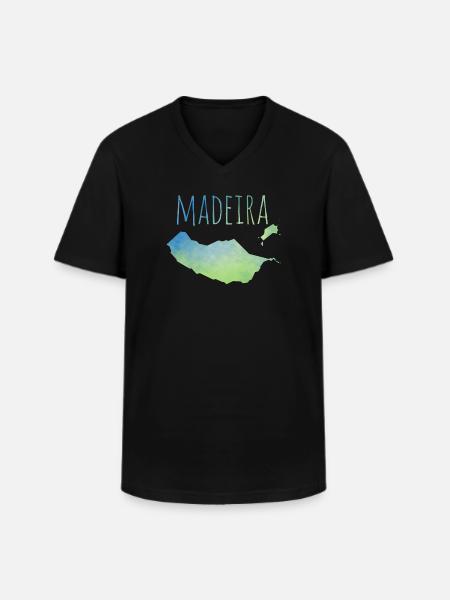 Madeira - Männer-T-Shirt mit V-Ausschnitt - Schwarz