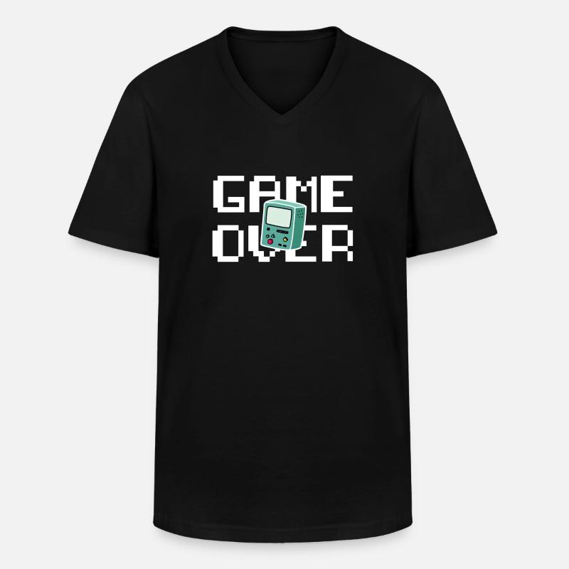 Game Over Retrogaming - Männer-T-Shirt mit V-Ausschnitt - Schwarz