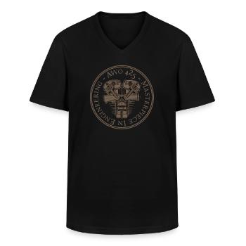 AWO 425 - masterpiece in engineering - brown - Männer-T-Shirt mit V-Ausschnitt - Schwarz - Vorne - AI Model Male 178 dark (178cm)