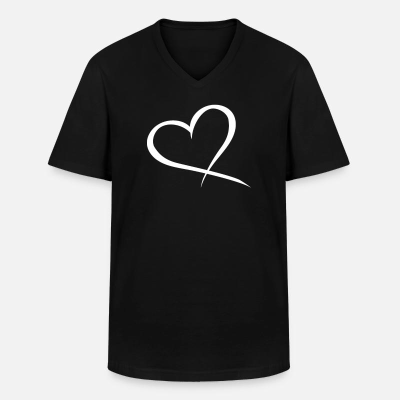 Herz Design Liebe - Männer-T-Shirt mit V-Ausschnitt - Schwarz