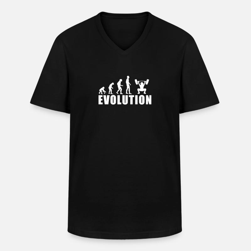 EVOLUTION GEWICHTHEBEN Geschenk - Männer-T-Shirt mit V-Ausschnitt - Schwarz
