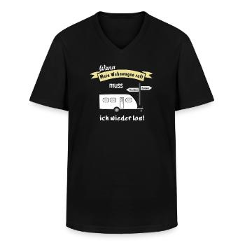 mein wohnwagen ruft - Männer-T-Shirt mit V-Ausschnitt - Schwarz - Vorne - AI Model Male 178 dark (178cm)