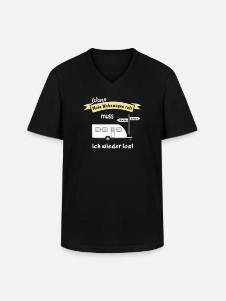mein wohnwagen ruft - Männer-T-Shirt mit V-Ausschnitt - Schwarz
