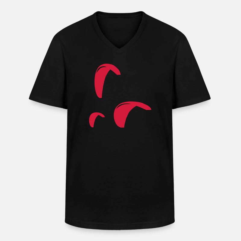 Paragliding - Männer-T-Shirt mit V-Ausschnitt - Schwarz