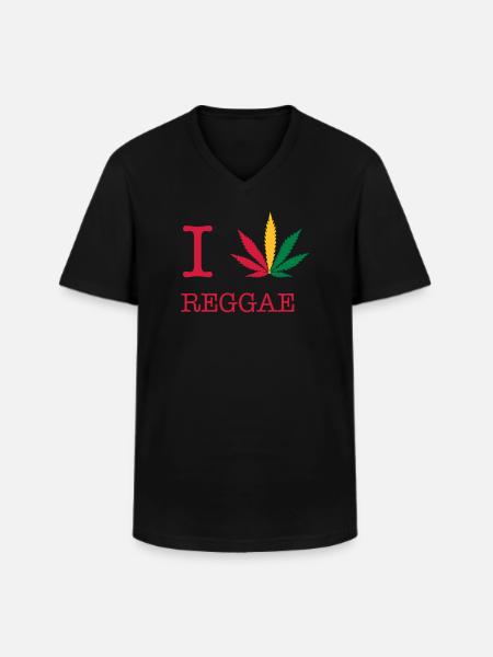 reggae - Men's V-Neck T-Shirt - black